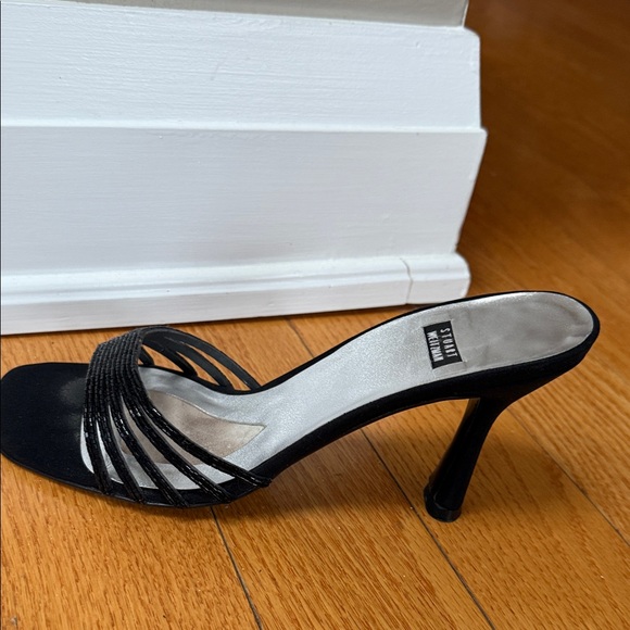 Stuart Weitzman Black Strappy Sandal Heels - Picture 7 of 8